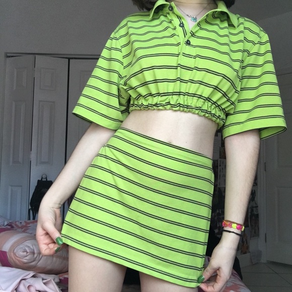 Brandy Melville Tops - IZOD SLIME GREEN REWORKED TWO PIECE SET